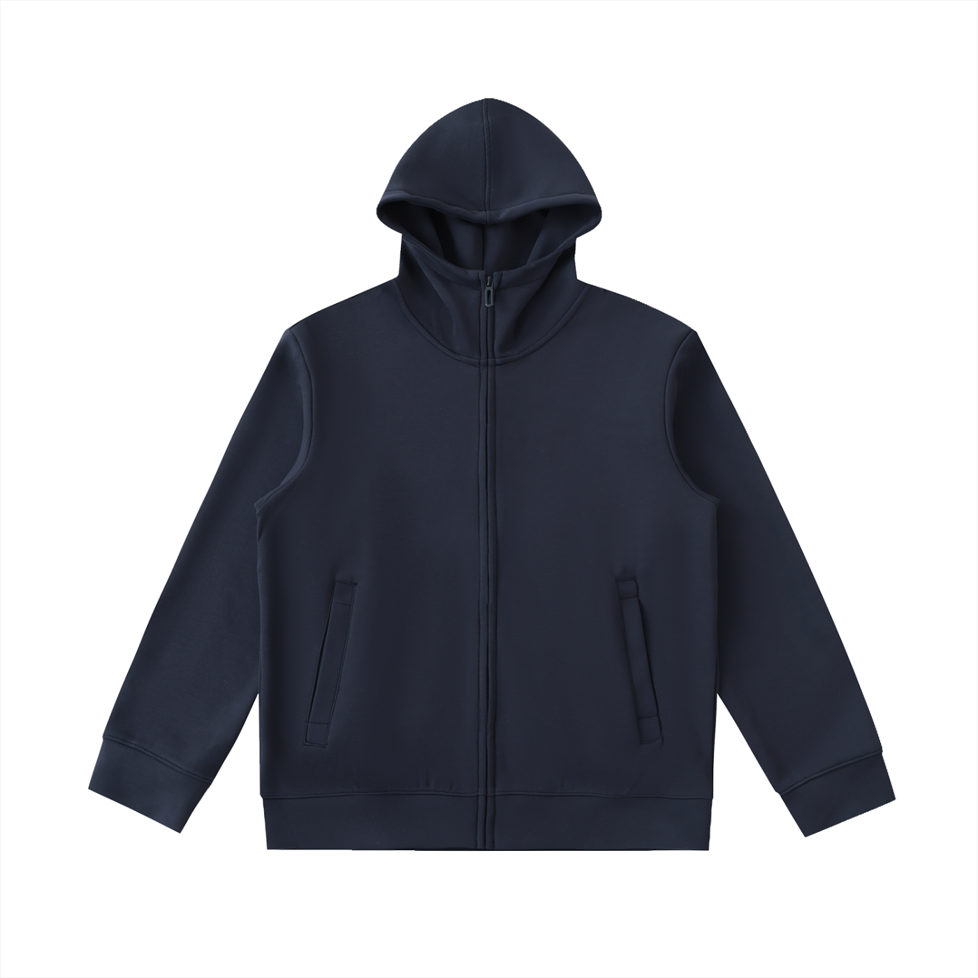 Heavyweight High Neck  Zip-Up Hoodie