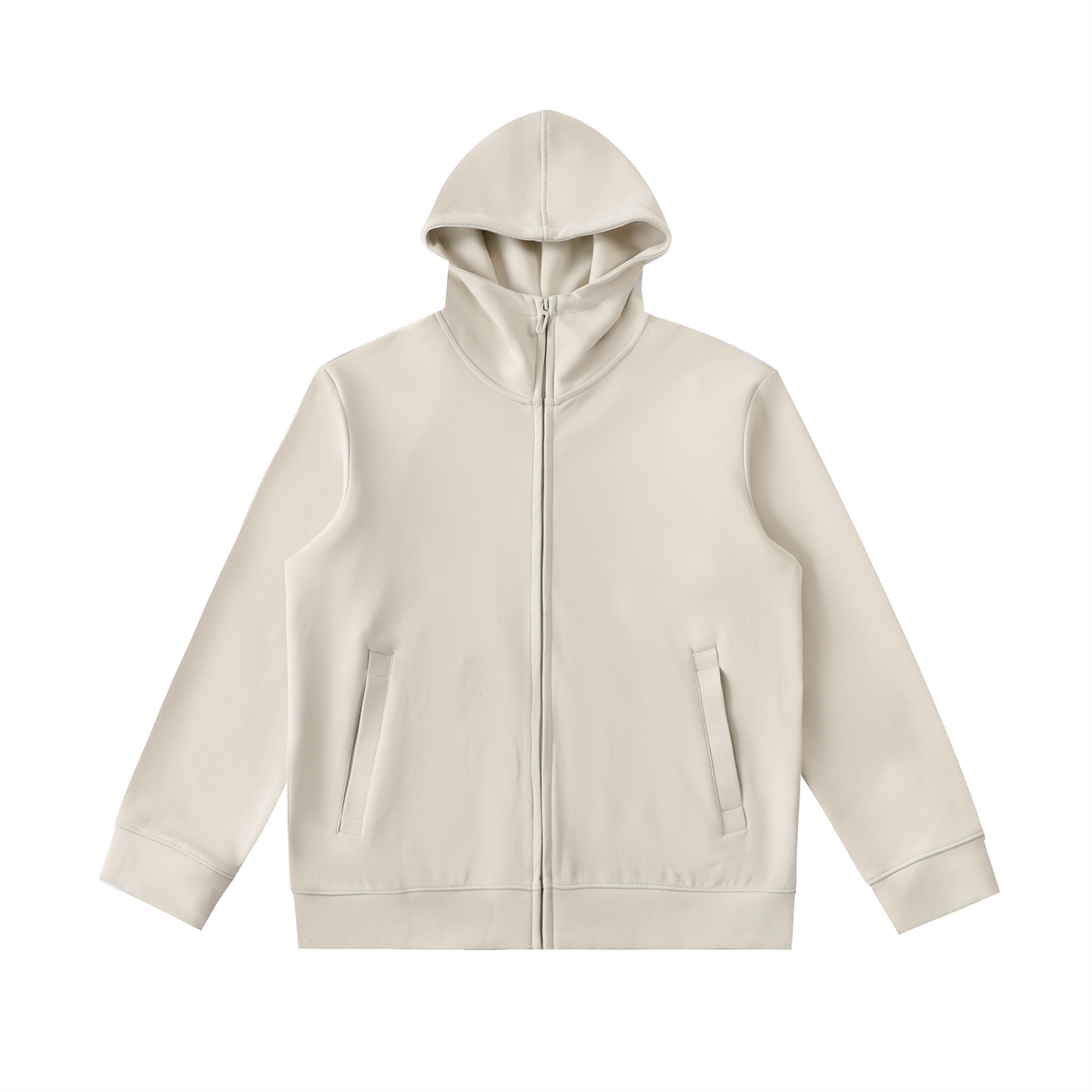 Heavyweight High Neck  Zip-Up Hoodie