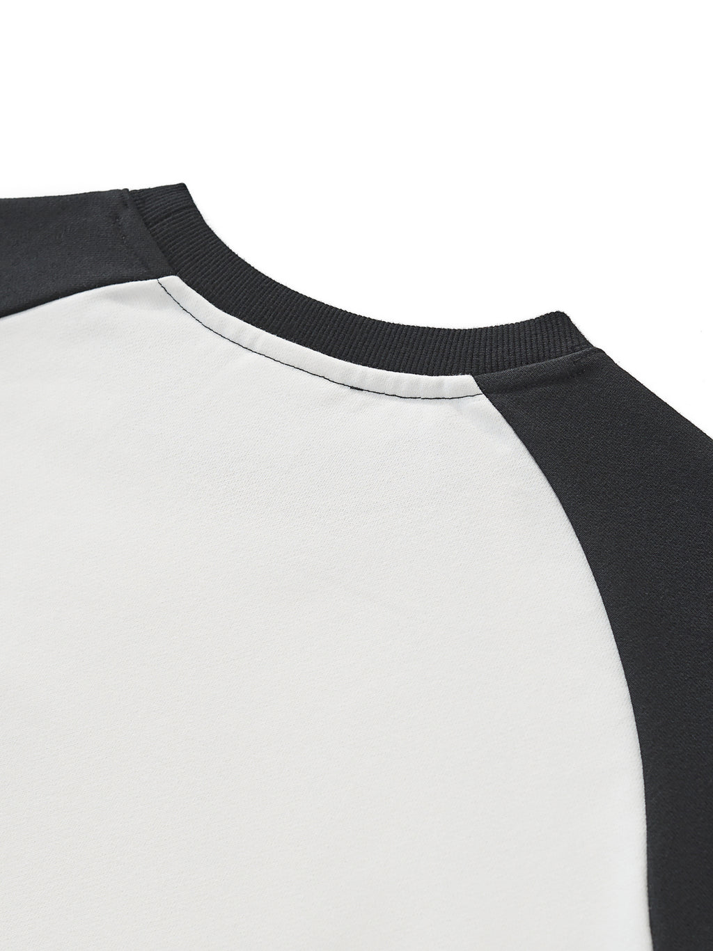 Raw-Hem Color-Block Raglan Crop Sweatshirt